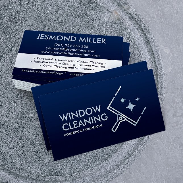 Tarjeta De Visita Servicios de limpieza de ventanas profesionales (Subido por el creador)