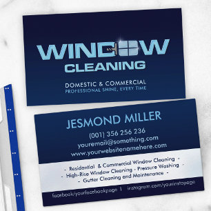Tarjeta De Visita Servicios de limpieza de ventanas profesionales