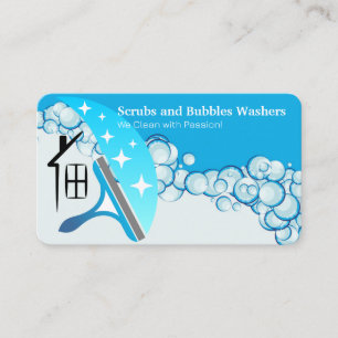 Tarjeta De Visita Servicios de limpieza del hogar   Burbujas de jabó