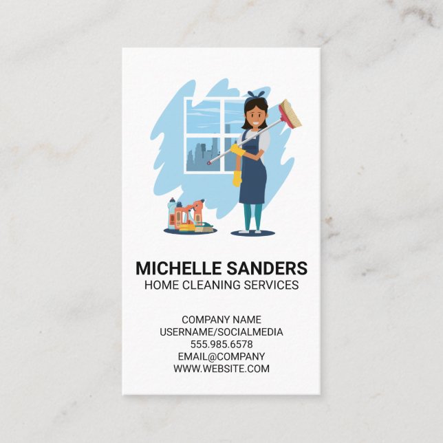 Tarjeta De Visita Servicios de limpieza del hogar | House Maid (Anverso)