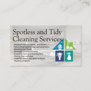 Tarjeta De Visita Servicios de limpieza del hogar Limpiar sala de