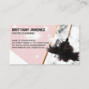 Tarjeta De Visita Servicios de limpieza   Feather Duster   Esparroqu