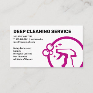 Tarjeta De Visita Servicios de limpieza Gráfico de frascos de roci