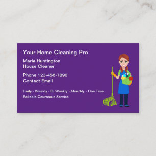 Tarjeta De Visita Servicios de limpieza Gráfico moderno de criada