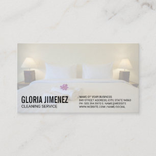 Tarjeta De Visita Servicios de limpieza Hotel Dormitorio
