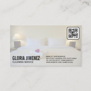 Tarjeta De Visita Servicios de limpieza Hotel Dormitorio Código