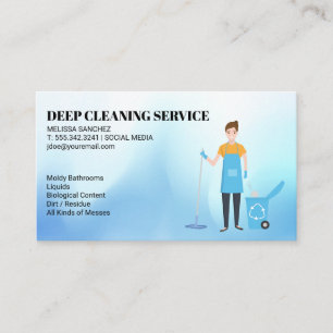 Tarjeta De Visita Servicios de limpieza   La mujer que toma la basur