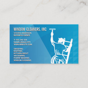 Tarjeta De Visita Servicios de limpieza   Limpiador de ventanas