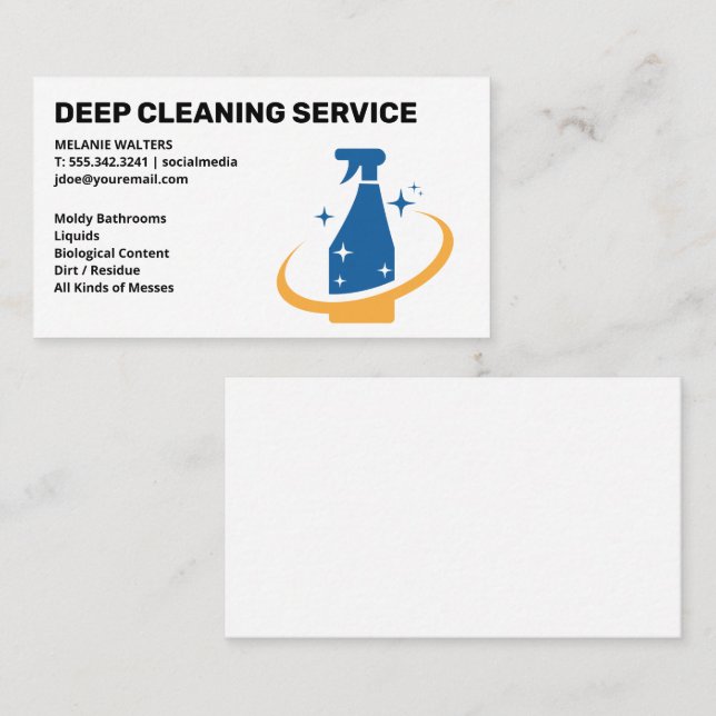 Tarjeta De Visita Servicios de limpieza | Limpieza de doncellas | Lo (Anverso / Reverso)