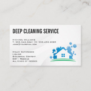 Tarjeta De Visita Servicios de limpieza   Logo de Soap Bubbles House