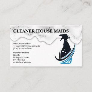 Tarjeta De Visita Servicios de limpieza   Logo del spray para frasco