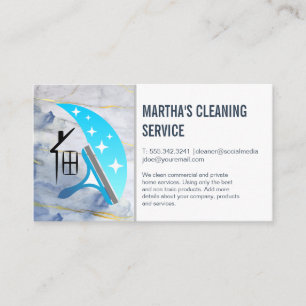 Tarjeta De Visita Servicios de limpieza Logotipo del hogar en espe