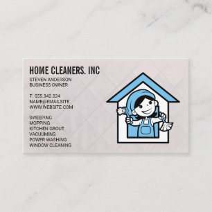 Tarjeta De Visita Servicios de limpieza   Logotipo Maid