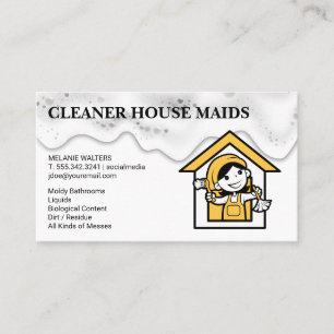 Tarjeta De Visita Servicios de limpieza Logotipo Maid