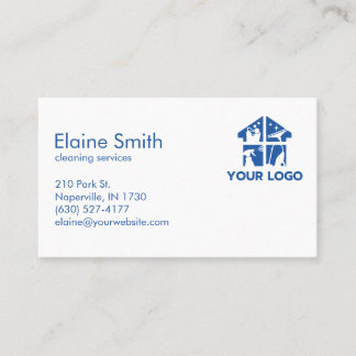 Tarjeta De Visita Servicios de limpieza Logotipo personalizado Simpl