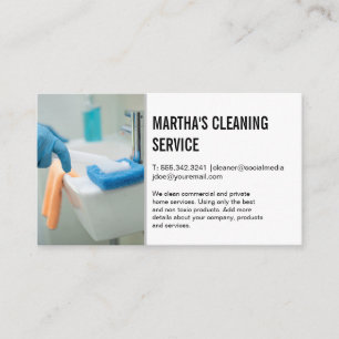 Tarjeta De Visita Servicios de limpieza Maid Scrubbing Sink