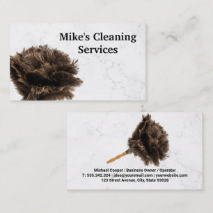 Tarjeta De Visita Servicios de limpieza   Mármol   Feather Duster