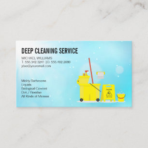 Tarjeta De Visita Servicios de limpieza   Mop Bucket   Limpiador