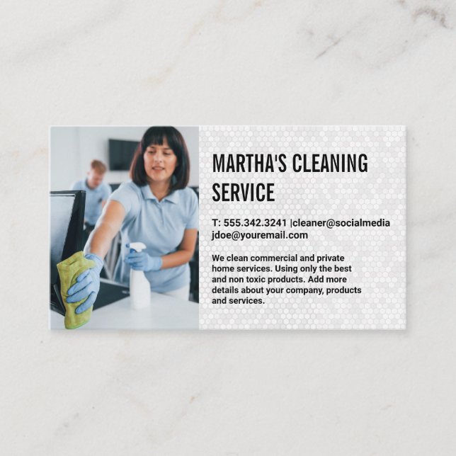 Tarjeta De Visita Servicios de limpieza | Oficina de limpieza de muc (Anverso)