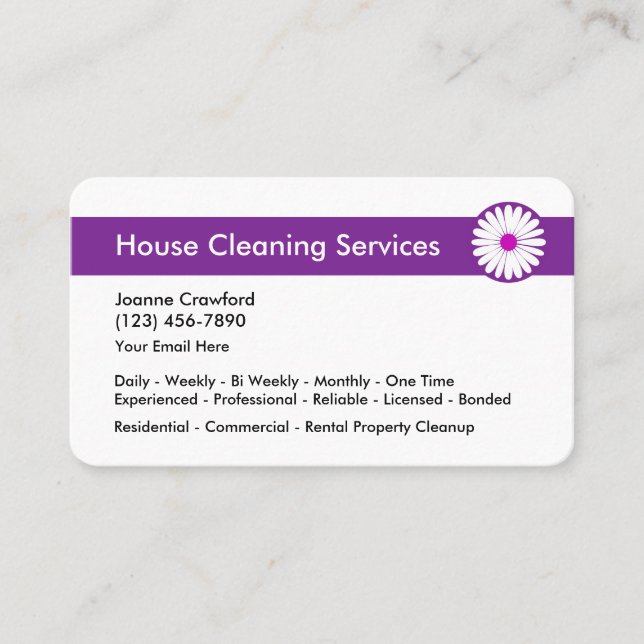 Tarjeta De Visita Servicios de limpieza profesional (Anverso)