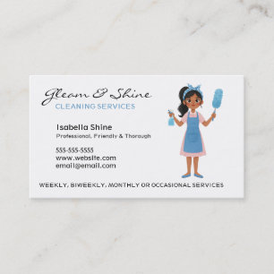 Tarjeta De Visita Servicios de limpieza profesional Ayuda doméstica