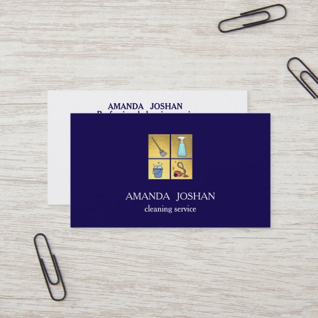 Tarjeta De Visita Servicios de limpieza profesional de casas de empl (Anverso/Reverso In Situ)