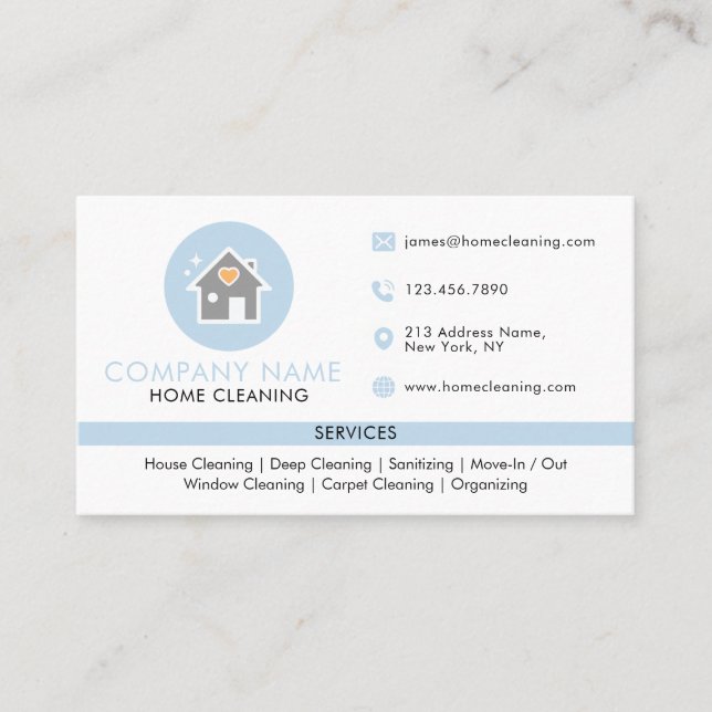 Tarjeta De Visita Servicios de limpieza profesional de hogar de cria (Anverso)