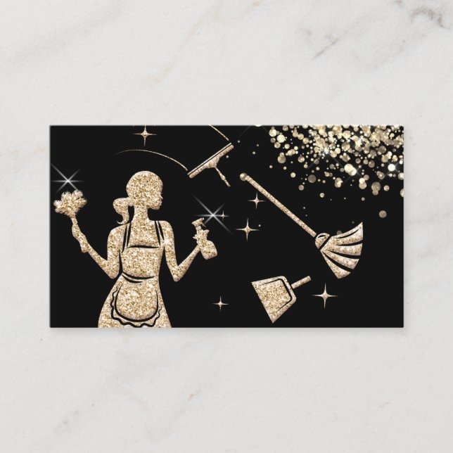 Tarjeta De Visita Servicios de limpieza profesional de la Casa de Li (Anverso)