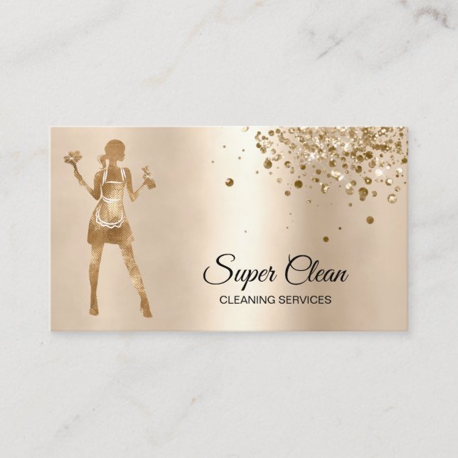 Tarjeta De Visita Servicios de limpieza profesional de la Casa de Li (Anverso)