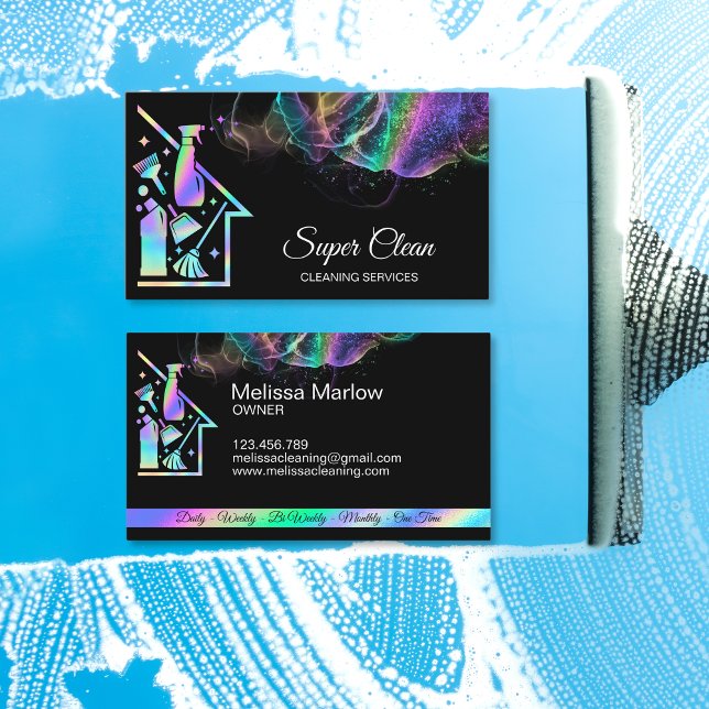 Tarjeta De Visita Servicios de limpieza profesional Holográfica (Subido por el creador)