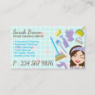 Tarjeta De Visita Servicios de Limpieza Profesional Señora de la lim