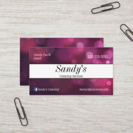 Tarjeta De Visita Servicios de limpieza púrpura
