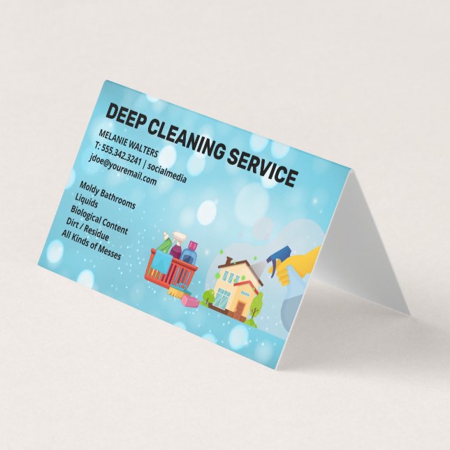 Tarjeta De Visita Servicios de limpieza | Rociación | Maid Cleaner (Anverso)