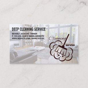Tarjeta De Visita Servicios de limpieza   Sala de estar moderna y li