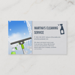 Tarjeta De Visita Servicios de limpieza   Salto y cola de ventana