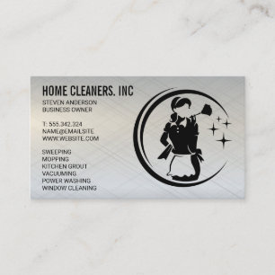 Tarjeta De Visita Servicios de limpieza   Servicio Maid   Busina met