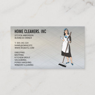 Tarjeta De Visita Servicios de limpieza   Servicio Maid   guardián d