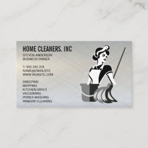 Tarjeta De Visita Servicios de limpieza   Servicio Maid   Janitor