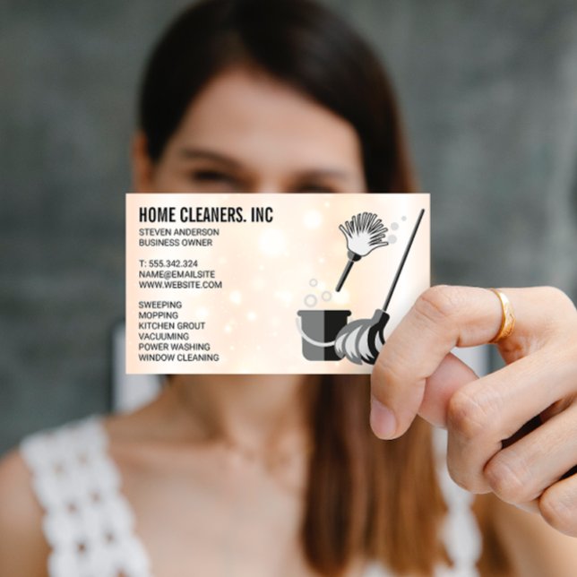 Tarjeta De Visita Servicios de limpieza | Servicio Maid | Limpiar bu (Subido por el creador)