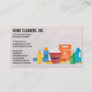 Tarjeta De Visita Servicios de limpieza   Servicio Maid   Metalizado