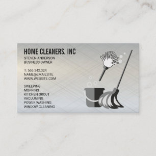Tarjeta De Visita Servicios de limpieza   Servicio Maid   Metalizado