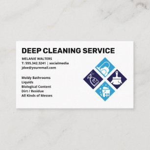 Tarjeta De Visita Servicios de limpieza   Servicios de Iconos Maid