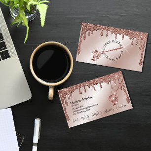 Tarjeta De Visita Servicios de Limpieza Sparkle Ama de Casa Moderna 