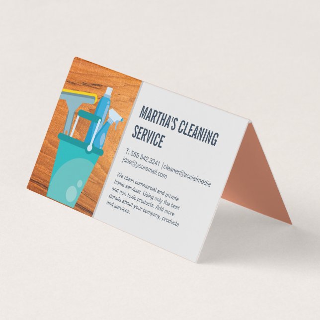 Tarjeta De Visita Servicios de limpieza | Suministros de limpieza (Anverso)