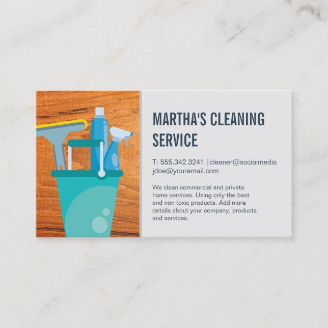 Tarjeta De Visita Servicios de limpieza | Suministros de limpieza (Anverso)