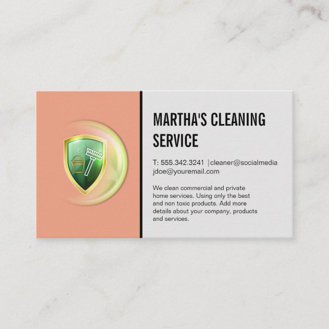 Tarjeta De Visita Servicios de limpieza | Suministros | Limpieza (Anverso)