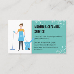 Tarjeta De Visita Servicios de limpieza Trabajador de limpieza B