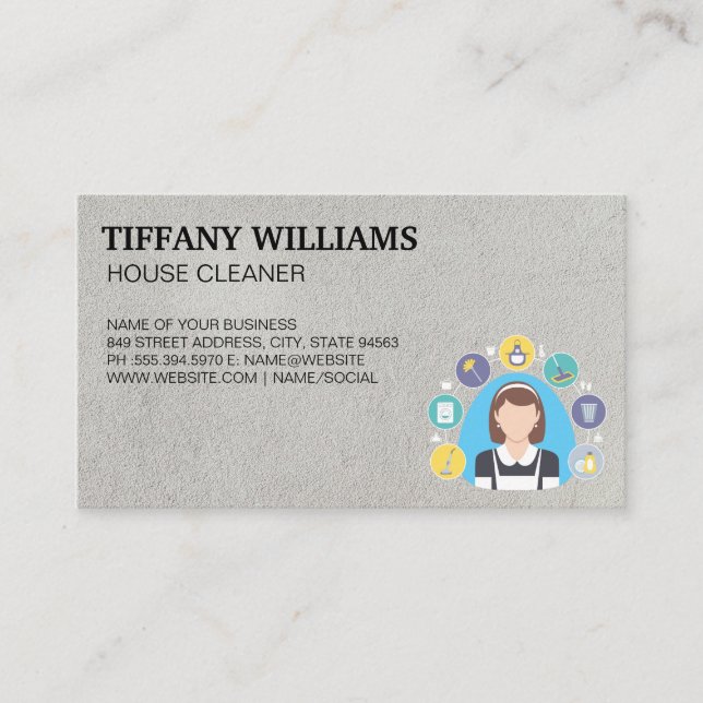 Tarjeta De Visita Servicios de limpieza y administración | Limpieza  (Anverso)