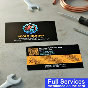 Tarjeta De Visita Servicios de Logo de Calefacción y Refrigeración M