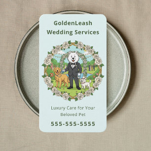 Tarjeta De Visita servicios de lujo para mascotas en bodas Asistente